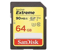 SanDisk Scheda di memoria SDXC Extreme fino a 90 MB/s, classe 10, U3, V30, FFP - 64 GB (rinnovata)