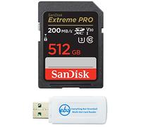 SanDisk - Scheda di memoria SDXC Extreme Pro da 512 GB, compatibile con fotocamera mirrorless Panasonic Lumix DC-G9 II (SDSDXXD-512G-GN4IN) U3 C10 V30 Bundle con (1) lettore di schede Everything But