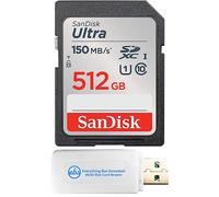 SanDisk - Scheda di memoria Ultra SDXC UHS-I da 512 GB fino a 150 MB/s C10 U1 Full HD (SDSDUNC-512G-GN6IN) Bundle con (1) Everything But Stromboli MicroSDXC e lettore di schede SD