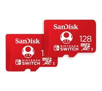 SanDisk scheda microSD ufficialmente concessa in licenza per Nintendo Switch, Super Mario Mushroom 128GB(Velocità fino a 100 MB/s, UHS-I, U3, Compatibles Nintendo Switch 1, Lite, OLED)Include 2 scheda