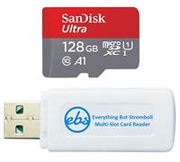 SanDisk - Scheda MicroSD Ultra da 128 GB compatibile con tablet Samsung Galaxy Tab S6 Lite, Tab S7, Tab A 8.0 (SDSQUA4-128G-GN6MN) Bundle con 1 lettore di schede di memoria Everything But Stromboli SD