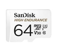 SanDisk Scheda microSDXC ad alta resistenza con adattatore SD, C10, U3, V30 64 GB