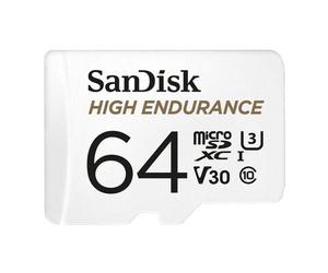 SanDisk Scheda microSDXC ad alta resistenza con adattatore SD, C10, U3, V30 64 GB