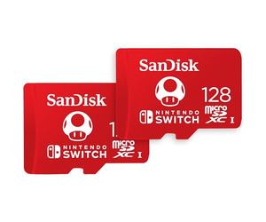 SANDISK scheda microSDXC per console Nintendo Switch 128GB, Edizione Super Mario Mushroom (Scheda di memoria con Licenza Nintendo, fino a 100 MB/s S UHS-I, Class 10, U3) Include 2 Scheda