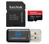 SanDisk - Scheda microSDXC UHS-I Extreme Pro da 128 GB, con adattatore, compatibile con fotocamera portatile Osmo Action 5 Pro (SDSQXCD-128G-GN6MA) Bundle con (1) lettore Everything But Stromboli