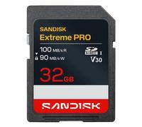 SANDISK Extreme PRO - Scheda di memoria SD UHS-I, fino a 100 MB/s in lettura e 90 MB/s in scrittura, video 4K UHD e Full HD, scheda di memoria per fotocamere DSLR e mirrorless da 32 GB