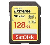 SanDisk SDSDXNF-128G-GNCIN Extreme Scheda di Memoria SDXC 128 GB, 90 MB/s, Classe 10 U3, Oro