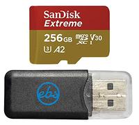 SanDisk UHS-I MicroSDXC 256GB Extreme Card compatibile con GoPro Hero (2024) e Hero 13 Action Camera SDSQXAV-256G-GN6MN - Bundle con (1) lettore Everything But Stromboli MicroSDXC