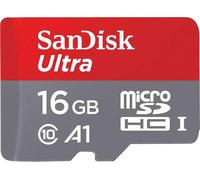 SanDisk Ultra 16 GB microSDHC Memory Card + SD Adapter with A1 App Performance Up to 98 MB/s, Class 10, U1 , Red