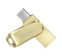 SanDisk Ultra Dual Drive Luxe 128GB Unità Flash (Pendrive con connettori USB reversibili di Tipo C e Tipo A, per memoria Telefono, Tablet, Mac e Computer, fino a 400 MB/s, Corpo in metallo) Oro