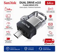 SanDisk Ultra Dual Drive m3.0 64GB Micro-USB USB-A OTG Android 130MB/s SDDD3