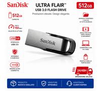 SanDisk Ultra Flair 512GB USB 3.0 150MB/s Metallo Password AES SDCZ73