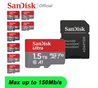 SanDisk Ultra Micro SD Card Con Adattatore SD, Scheda di memoria TF Flash Card 128GB 1,5TB 1TB 512GB 256GB 64GB 32GB Per Telefono Fotocamera Monitor Drone Computer Gopro, U1 C10 A1 Mini SD Card, Fino