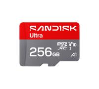 SANDISK Ultra scheda microSDXC UHS-I + SD Adapter, 256 GB (velocità di lettura fino a 195 MB/s, video Full HD, V10, U1, C10, A1) Per gli smartphone, i tablet, le fotocamere e i laptop Android