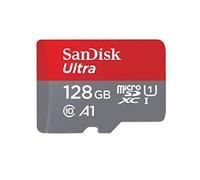 SanDisk Ultra Scheda di Memoria MicroSDXC e Adattatore, con A1 App Performance, Velocità Fino a 100 MB/Sec, Classe 10, U1 , Single Pack, 128 GB, Rosso/Grigio