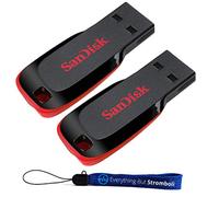 SanDisk - Unità flash Cruzer Blade da 8 GB, confezione da 2 pezzi, SDCZ50-008G-B35 - Bundle con 1 cordino Everything But Stromboli