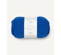 Sandnes Garn Tynn Peer Gynt 6046 - Gomitolo di lana blu 50 g circa 205 m