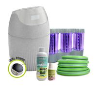 Sandokan, Kit Automizer Dual Power, Nebulizzatore Antizanzare Giardino Da Esterno Automatico, Kit Disinfestazione Fai da Te con Serbatoio 40L Copertura 600mq Espandibile fino a 2000 mq. Made In Italy