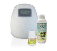 Sandokan, Kit Automizer Sistema Antizanzare Automatico da Giardino Senza Fili, Include Nebulizzatore a Batteria con Powerbank, Insetticida 1L Zatox e 25 cpr Larvicida, Made in Italy