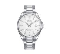 Sandoz Orologio Uomo 83001-07 - Acciaio argentato quadrante bianco 42 mm, argento, Casual