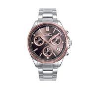 Sandoz Orologio Uomo 83003-17 - Acciaio Argento Quadrante Marrone 42mm, marrone, Casual