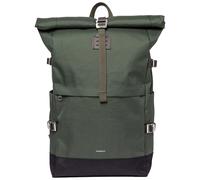 Sandqvist - Zaino 26L - Icon Rolltop Backpack L Dawn Green in Pelle - Kaki