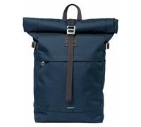Sandqvist - Zaino da 23 litri - Icon Rolltop Backpack M Navy in Pelle - Blu navy