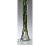 Sandra Rich, Vaso in vetro Big Solifleur concavo, trasparente, tagliato a caldo, 40 cm di altezza, diametro: 11 cm, Vetro, clear, 50 cm