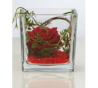 Sandra Rich Vaso in vetro cubo, rettangolare, 12 cm, Ø 12,0 x 12,0 cm