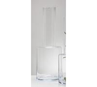 Sandra Rich - Vaso in vetro trasparente, cilindrico, 70 cm, Ø 25 cm