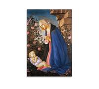 Sandro Botticelli Works, poster da appendere su tela, con la Vergine che adora il bambino che adora il Cristo addormentato, stampe artistiche da parete minimaliste per camera da letto e soggiorno, 20