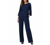 Sandro Ferrone completo donna blusa e pantaloni blu