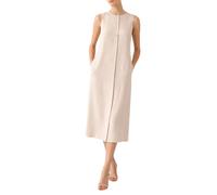 Sandro Ferrone gilet lungo fluido con apertura ecrù