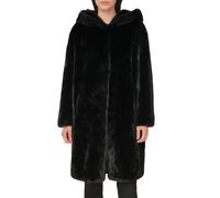 Sandro Ferrone pelliccia ecologica lunga con cappuccio nero II