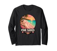 Sands Bahamas Spiaggia Tropicale Tramonto Design Maglia a Manica
