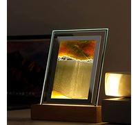 Sandscape, 3D LED Quadro Sabbia Autunno Decorazione Immagini Sabbia per Girare Movimento Immagini Sabbia Figure Deco con luce LED Vetro Sabbia Set Scrivania Deco Sabbia Lampada Relax Alimentazione USB
