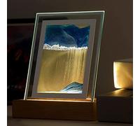 Sandscape, 3D LED Quadro Sabbia Autunno Decorazione Immagini Sabbia per Girare Movimento Immagini Sabbia Figure Deco con luce LED Vetro Sabbia Set Scrivania Deco Sabbia Lampada Relax Alimentazione USB