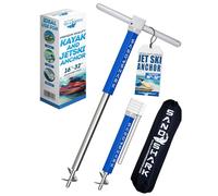 SandShark New Ultimate PWC 2.0 Premium Jet Ski Anchor. Shallow Water Anchor Pole. Jetski Accessory/PWC Anchor. Kayak Anchor Kit for Beach & Sandbar. Compact, Adjustable 18” to 31” w/Padded Case.