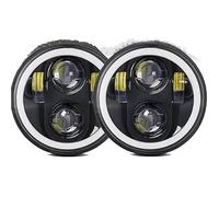 SANDSIS Fari anteriori moto Per XL1200C XL883C Per FXDWG Per FXD Per FXDL Per FXDC Gruppo Ottico Anteriore Motocicletta Faro a LED(Nero)