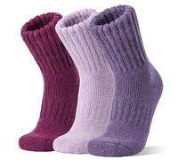 Sandsuced Calze Termiche per Stivali in Lana di Merino per Uomini e Donne Winter Warm Thick Cozy Hiking Christmas Stocking Stuffers Socks 3 Pairs(Rosso Rosa/Viola Chiaro/Viola Scuro, M)