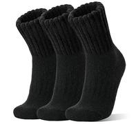 Sandsuced Calze Termiche per Stivali in Lana di Merino per Uomini e Donne Winter Warm Thick Cozy Hiking Christmas Stocking Stuffers Socks 3 Pairs(Collezione Nero, L)