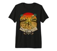 Sandtrapodon Golf Sand Trappola Iguanodon Dinosauro Retro Design Maglietta Premium