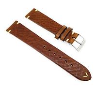 Sandtuhr Fluco Hunter - Cinturino per orologio vintage in pelle, marrone chiaro, 18 mm, made in Germany, marrone, Vintage