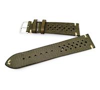 Sandtuhr Fluco Hunter Racing 22 mm Vintage Verde Pelle Cinturino da Uomo Made in Germany, verde, cinghie