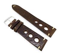 Sandtuhr Fluco Hunter Rally 22 mm Vintage marrone scuro pelle cinturino da uomo Made in Germany, marrone scuro., cinghie