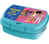 Sandwich Box azzurro e rosa per bambini in plastica Barbie modello urban utile per portare la merenda fuori casa