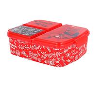 Sandwich Box Bambini Marvel Spiderman 3 Scomparti, in plastica senza BPA, riutilizzabile e lavabile, non adatto a microonde e lavastoviglie