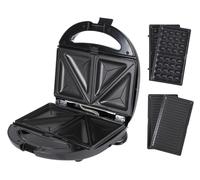 Sandwich Maker 3In1 Waffle Maker Grill Contatto Tostapane Antiaderente Nero
