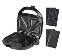 Sandwich Maker 3In1 Waffle Maker Grill Contatto Tostapane Antiaderente Nero
