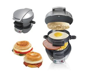 Sandwich Toaster Burger Maker, Efficient Nonstick Hot Plates, with Digital Countdown Timer, Dishwasher Safe, Perfect for Hamburger, Snacks, DIY Quick Breakfast (Grigio)